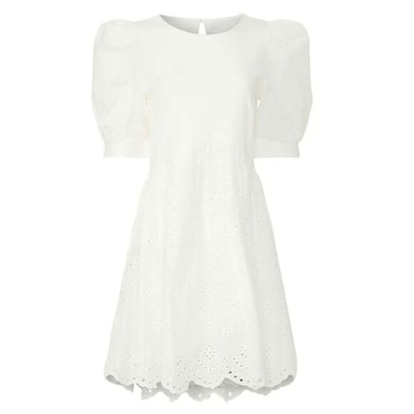 Peter Som Collective Rent the Runway White Combo Eyelet Dress Mini Sz 6 $360 - Picture 3 of 11